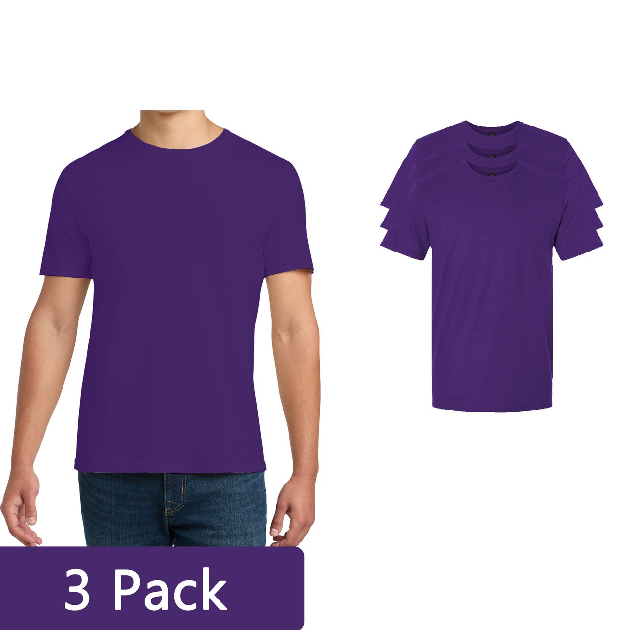 Gildan Softstyle Short Sleeve T-Shirt, Men's Lightweight Cotton for DIY & Cricut Projects, Purple